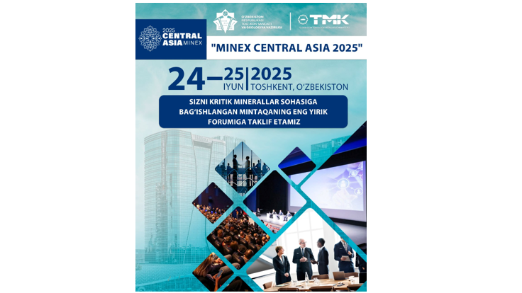 MINEX Central Asia 2025 Forum to be held in Tashkent on 24-26 June